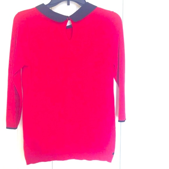Elle Red Sweater with Black Polka Dots Size XS - Picture 10 of 10
